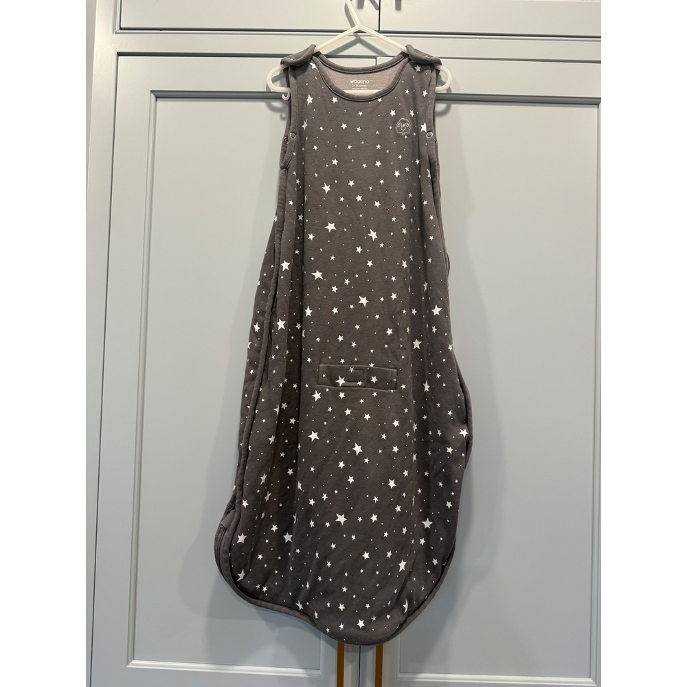 Woolino 4 Season Ultimate Baby Sleep Bag Merino Wool Gray Stars 2-24 Months